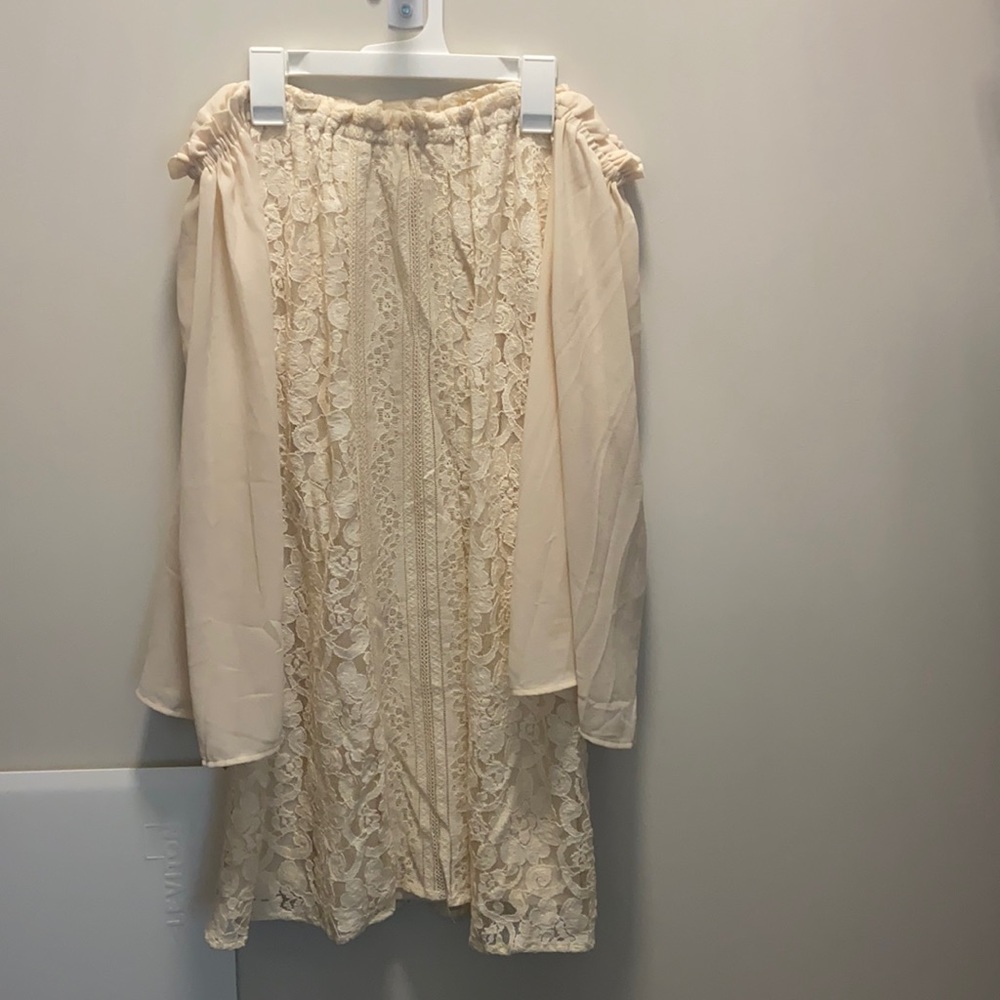 Lace off the shoulder dress